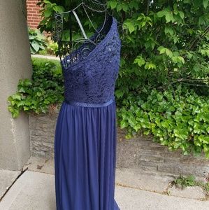 Davids Bridal one shouldered bridesmaids dress